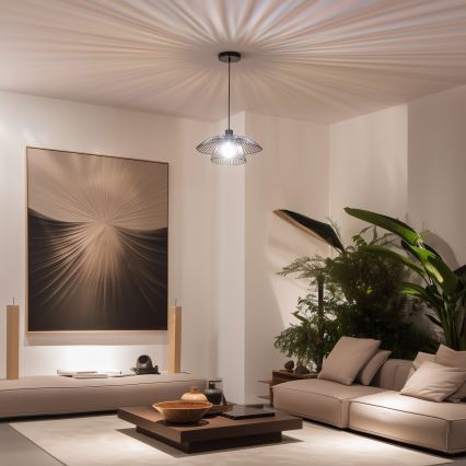 Brilagi - LED luster na sajli CERIA WIRE 1xE27/40W/230V prečnik 38 cm crna