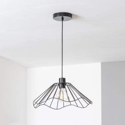 Brilagi - LED luster na sajli CERIA WIRE 1xE27/40W/230V, prečnik 40 cm, crna