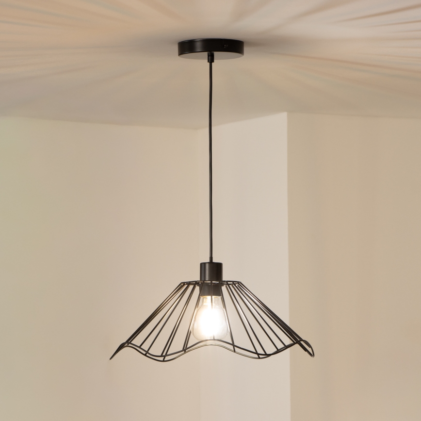 Brilagi - LED luster na sajli CERIA WIRE 1xE27/40W/230V, prečnik 40 cm, crna