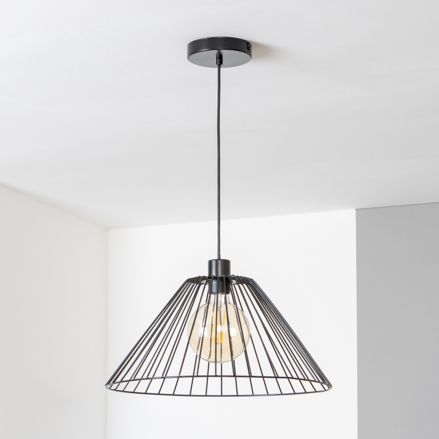Brilagi - LED luster na sajli CERIA WIRE 1xE27/40W/230V, prečnik 45 cm, crna