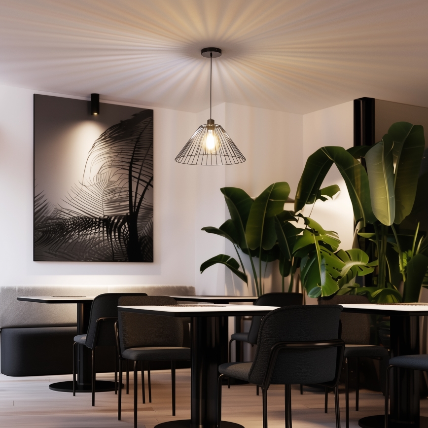 Brilagi - LED luster na sajli CERIA WIRE 1xE27/40W/230V, prečnik 45 cm, crna