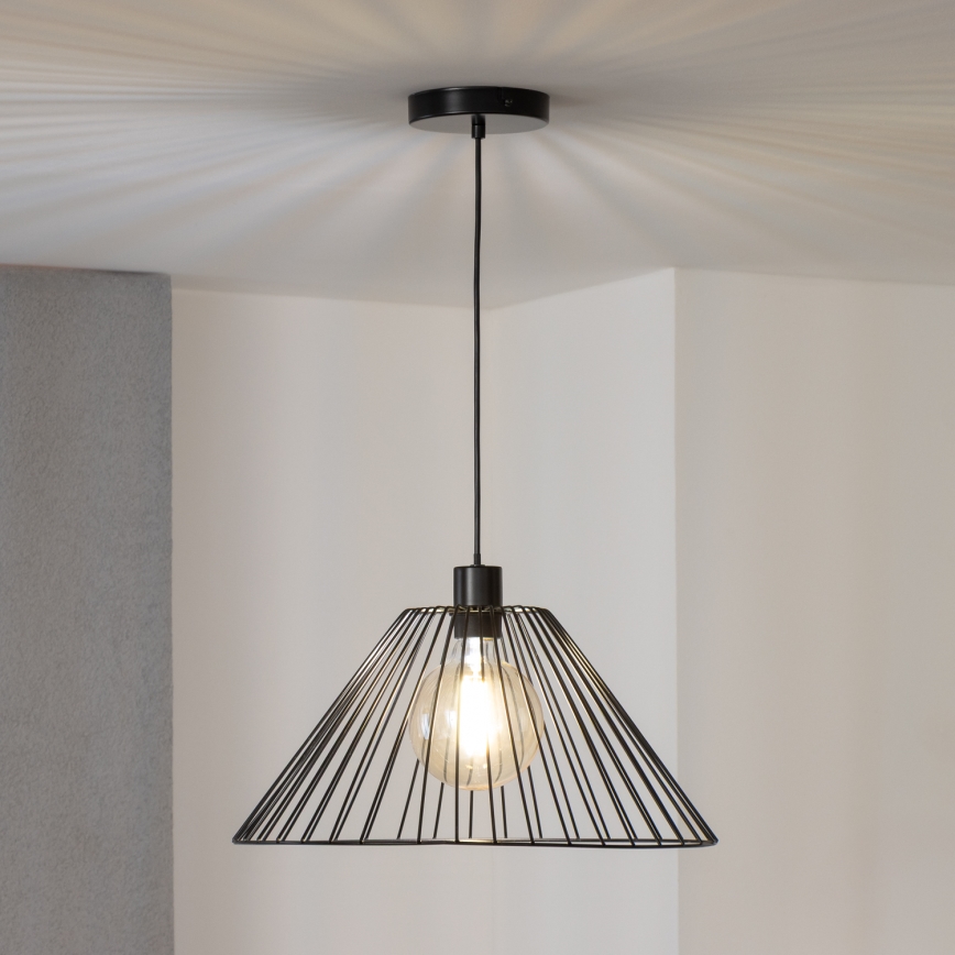 Brilagi - LED luster na sajli CERIA WIRE 1xE27/40W/230V, prečnik 45 cm, crna