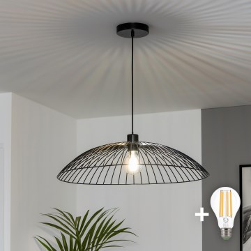 Brilagi - LED luster na sajli CERIA WIRE 1xE27/40W/230V prečnik 60 cm crna