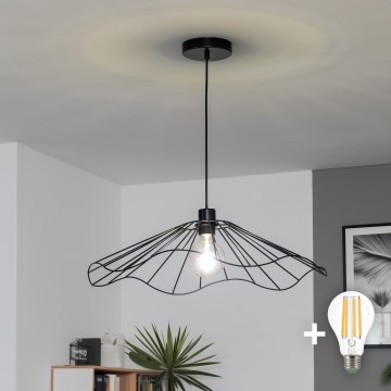 Brilagi - LED luster na sajli CERIA WIRE 1xE27/40W/230V, prečnik 60 cm, crne boje