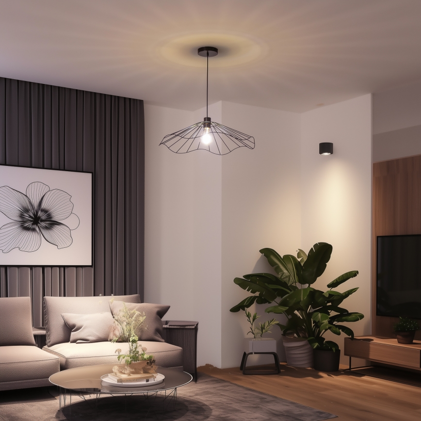 BRILAGI - LED luster na sajli CERIA WIRE 1xE27/40W/230V, prečnik 60 cm, crne boje