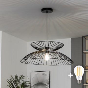 Brilagi - LED luster na sajli CERIA WIRE 1xE27/40W/230V prečnika 60 cm, crne boje
