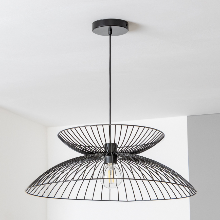 Brilagi - LED luster na sajli CERIA WIRE 1xE27/40W/230V prečnika 60 cm, crne boje