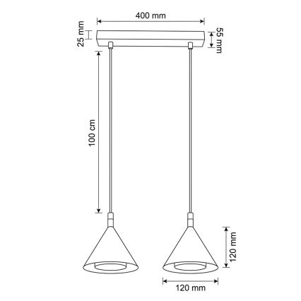 BRILAGI - LED Luster na sajli CONE DOUBLE 2xGX53/15W/230V bež