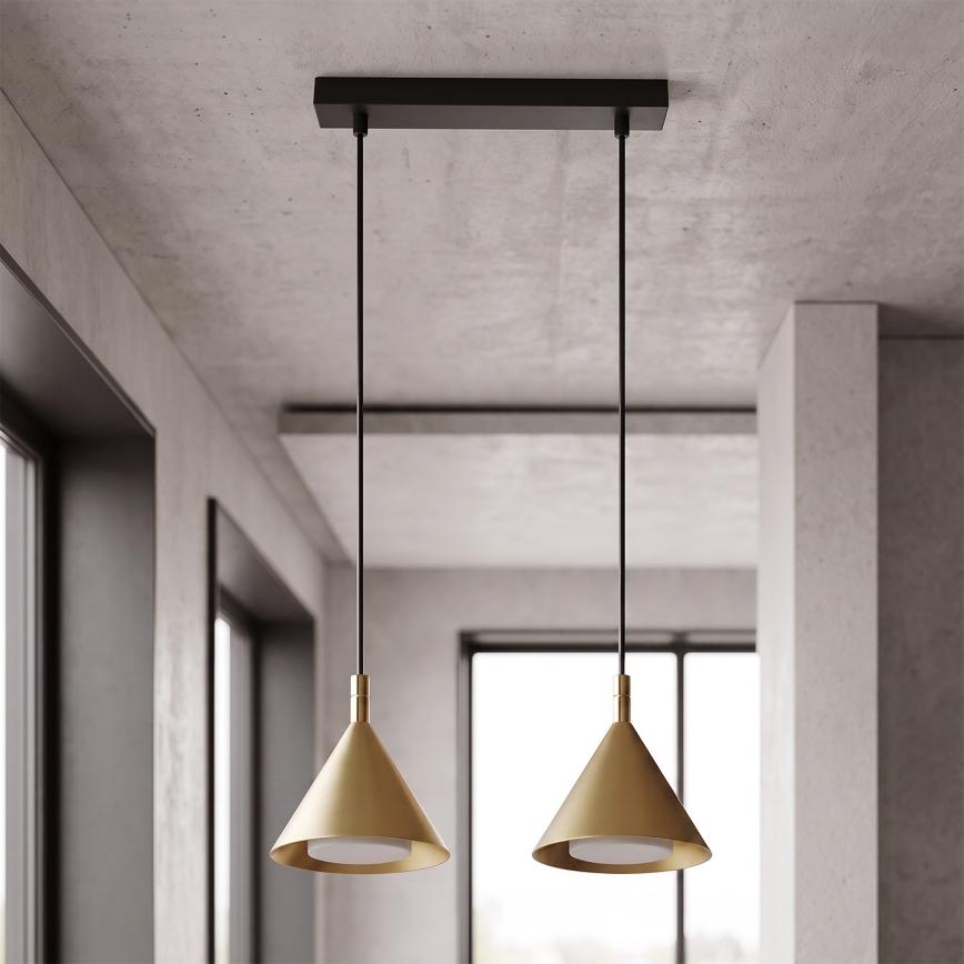 BRILAGI - LED Luster na sajli CONE DOUBLE 2xGX53/15W/230V zlatna