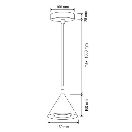 BRILAGI - LED Luster na sajli CONE SINGLE 1xGX53/15W/230V bela