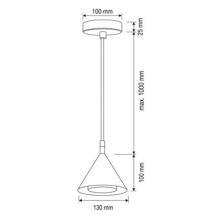 BRILAGI - LED Luster na sajli CONE SINGLE 1xGX53/15W/230V crna