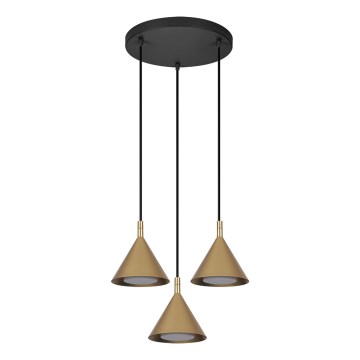 BRILAGI - LED Luster na sajli CONE TRIPLE ROUND 3xGX53/15W/230V zlatna