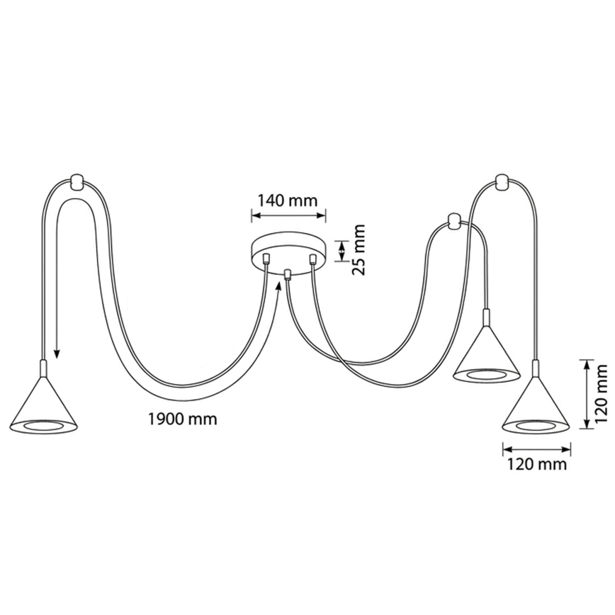 BRILAGI - LED Luster na sajli CONE TRIPLE SPIDER 3xGX53/15W/230V zlatni