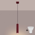 Brilagi - LED luster na sajli CRESTO 1xGU10/10W/230V bordo