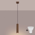 Brilagi - LED luster na sajli CRESTO 1xGU10/10W/230V braon