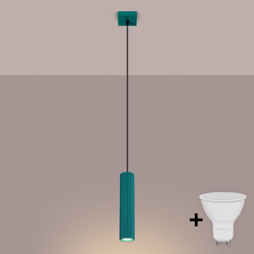 Brilagi - LED luster na sajli CRESTO 1xGU10/10W/230V tirkizna