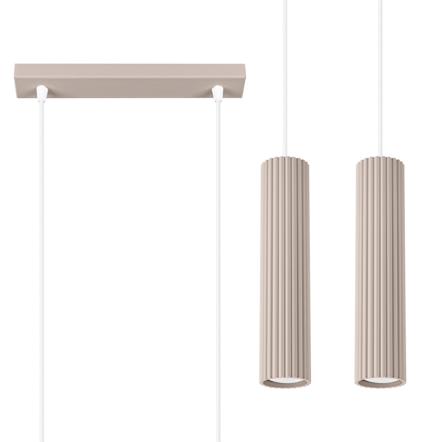 Brilagi - LED luster na sajli CRESTO 2xGU10/10W/230V taupe