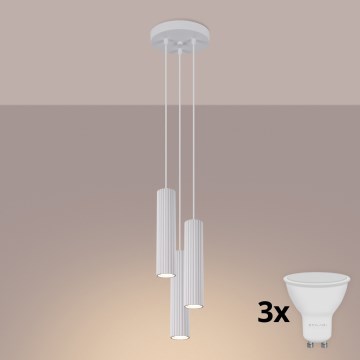 Brilagi - LED luster na sajli CRESTO 3xGU10/10W/230V bela