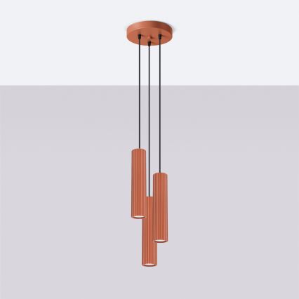 Brilagi - LED luster na sajli CRESTO 3xGU10/10W/230V crvena