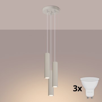Brilagi - LED luster na sajli CRESTO 3xGU10/10W/230V krem