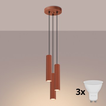 BRILAGI - LED luster na sajli CRESTO 3xGU10/10W/230V narandžasta