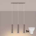 BRILAGI - LED luster na sajli CRESTO 3xGU10/10W/230V taupe