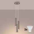 Brilagi - LED luster na sajli CRESTO 3xGU10/10W/230V taupe