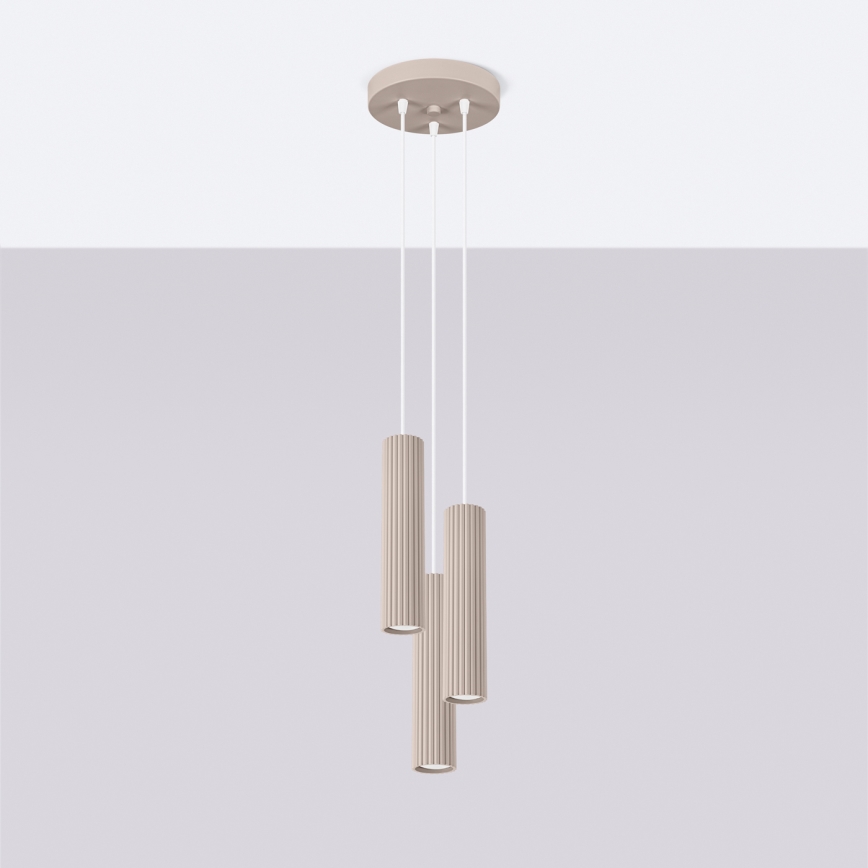 Brilagi - LED luster na sajli CRESTO 3xGU10/10W/230V taupe