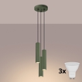 Brilagi - LED luster na sajli CRESTO 3xGU10/10W/230V zelena