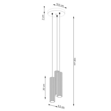 Brilagi - LED luster na sajli CRESTO 3xGU10/10W/230V zelena