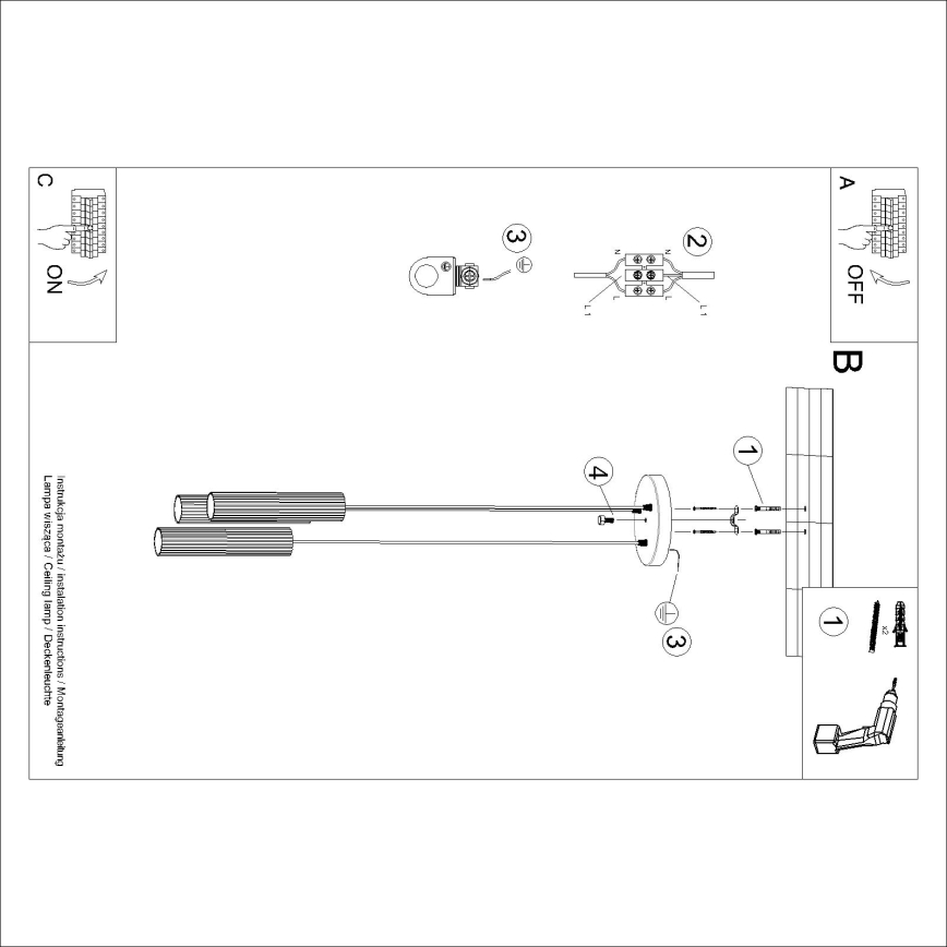 Brilagi - LED luster na sajli CRESTO 3xGU10/10W/230V zlatna