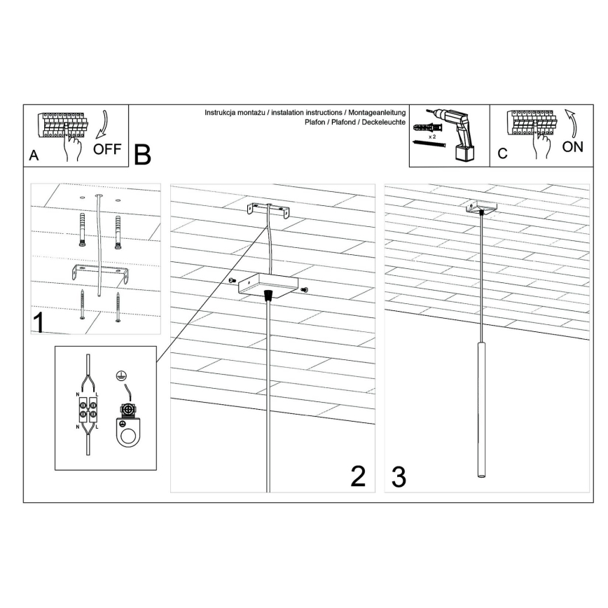 Brilagi - LED luster na sajli DRIFA 1xG9/4W/230V bela