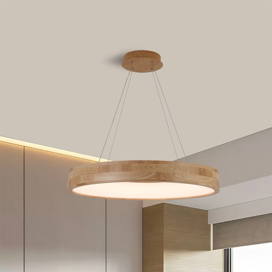 Brilagi - LED luster na sajli FALCON WOOD LED/40W/230V 3000/4000/6000K, prečnik 60 cm, drvo