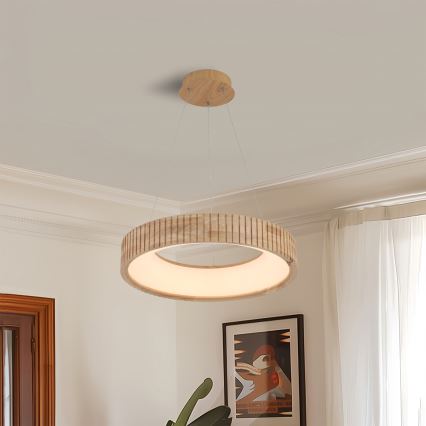 Brilagi - LED luster na sajli FALCON WOOD MODERN LED/30W/230V 3000/4000/6000K prečnik 45 cm drvo