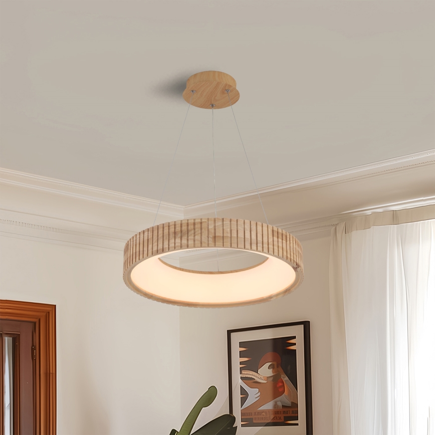 Brilagi - LED luster na sajli FALCON WOOD MODERN LED/30W/230V 3000/4000/6000K prečnik 45 cm drvo