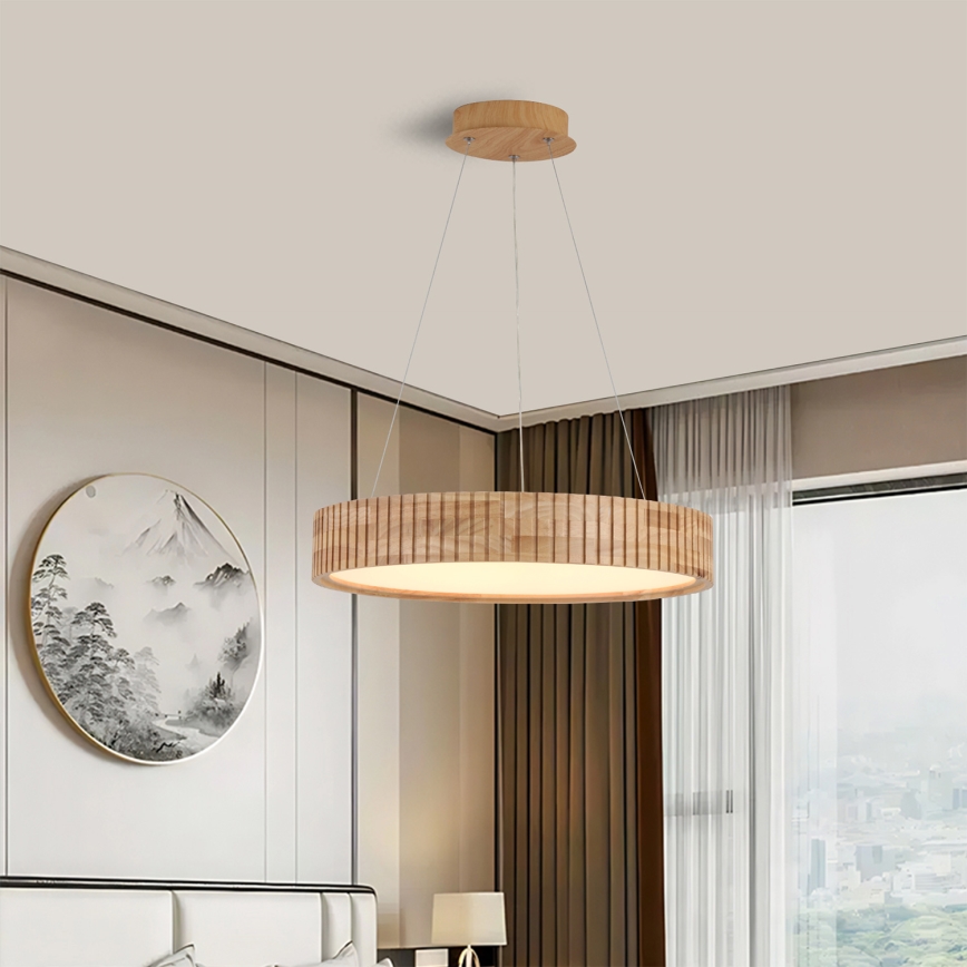 Brilagi - LED luster na sajli FALCON WOOD MODERN LED/30W/230V 3000/4000/6000K prečnik 45 cm drvo