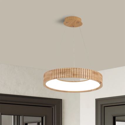 Brilagi - LED luster na sajli FALCON WOOD MODERN LED/30W/230V 3000/4000/6000K prečnik 45 cm drvo