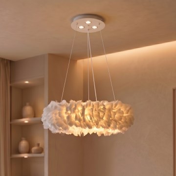 BRILAGI - LED luster na sajli FEATHER 3xE27/40W/230V + 3xLED/3W prečnik 40 cm bela