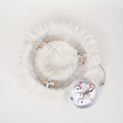 BRILAGI - LED luster na sajli FEATHER 3xE27/40W/230V + 3xLED/3W prečnik 50 cm bela