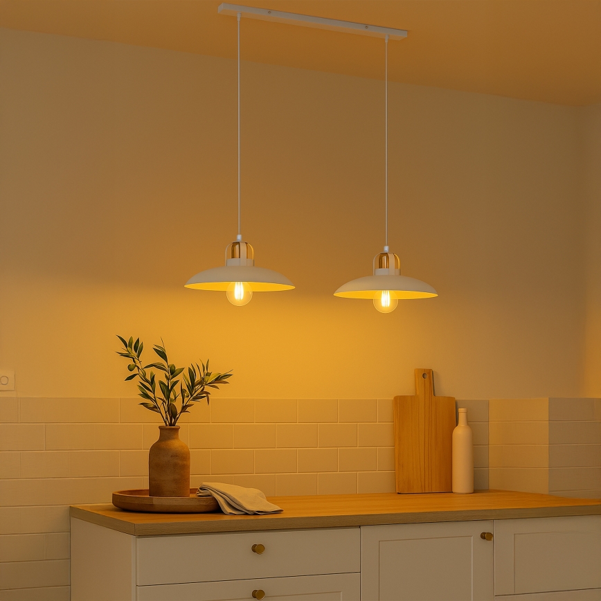 Brilagi - LED Luster na sajli FLAMENGO 2xE27/60W/230V bela