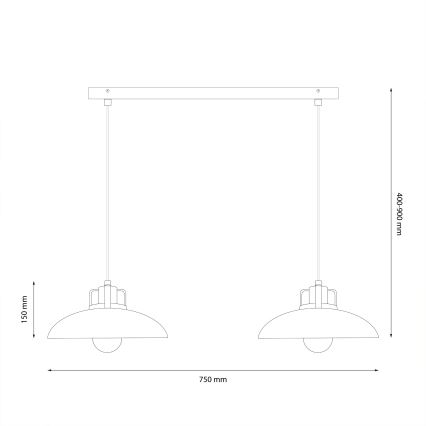 Brilagi - LED Luster na sajli FLAMENGO 2xE27/60W/230V bež