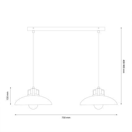 Brilagi - LED Luster na sajli FLAMENGO 2xE27/60W/230V zelena