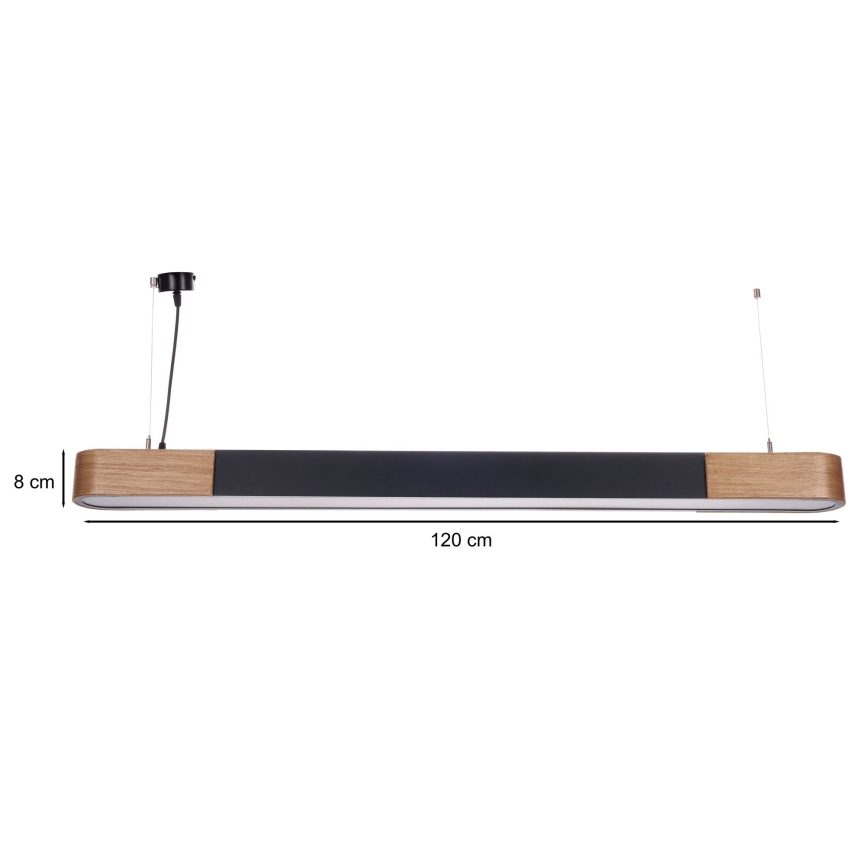 BRILAGI - LED luster na sajli GARDALINE LED/100W/230V hrast/crna
