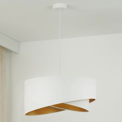 Brilagi - LED luster na sajli LYRA 1xE27/15W/230V bela/zlatna