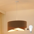 Brilagi - LED luster na sajli LYRA 1xE27/15W/230V braon/bela