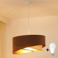 Brilagi - LED luster na sajli LYRA 1xE27/15W/230V braon/krem/zlatna