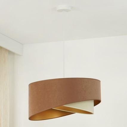 Brilagi - LED luster na sajli LYRA 1xE27/15W/230V braon/krem/zlatna