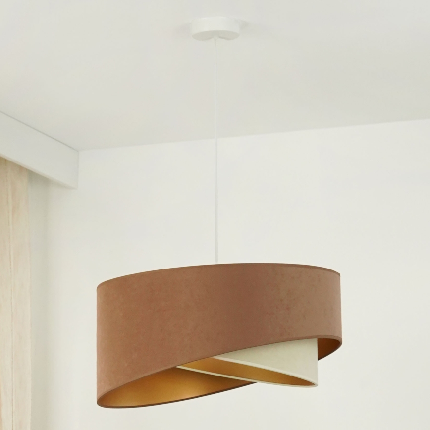 Brilagi - LED luster na sajli LYRA 1xE27/15W/230V braon/krem/zlatna