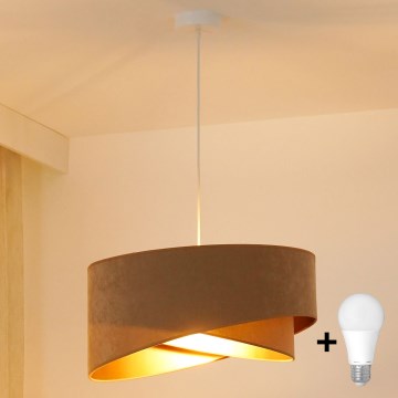 Brilagi - LED luster na sajli LYRA 1xE27/15W/230V braon/zlatna