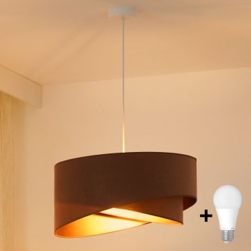 Brilagi - LED luster na sajli LYRA 1xE27/15W/230V braon/zlatna